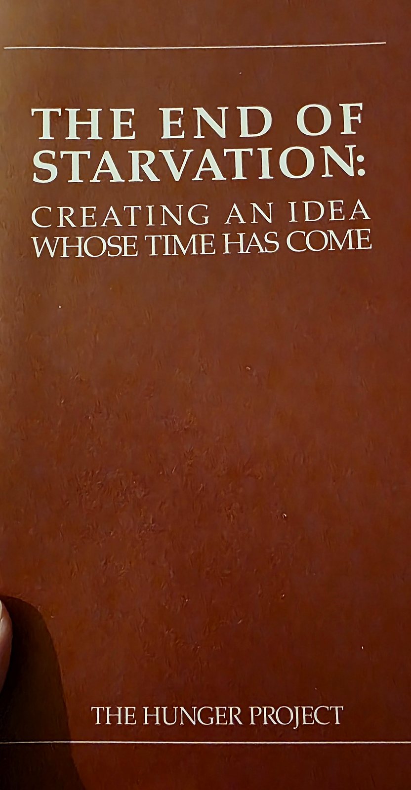 Cover of The End of Starvation published by The Hunger Project