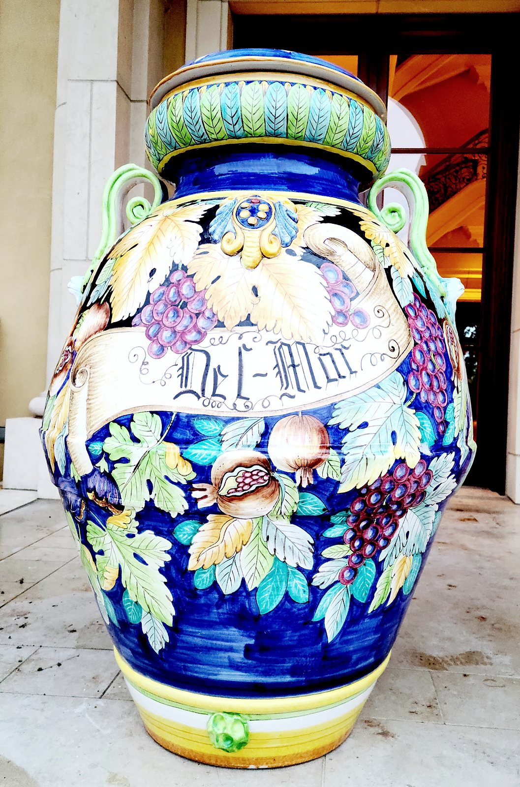 Hand-painted urn inscribed Del-Mar